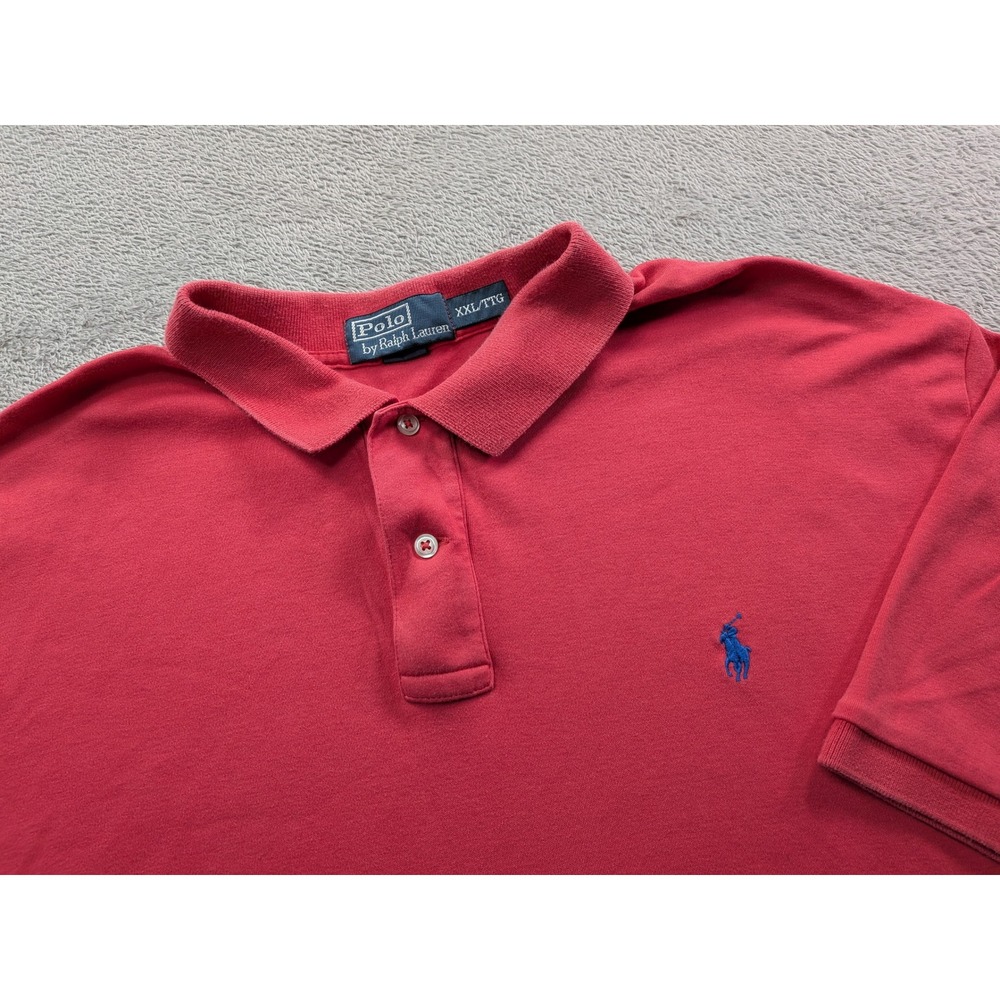 Polo Ralph Lauren Mens XXL Red Short Sleeve Pique Cotton Pony Logo Polo Shirt